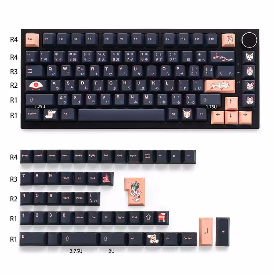 Kitsune Bloom PBT Keycap Set